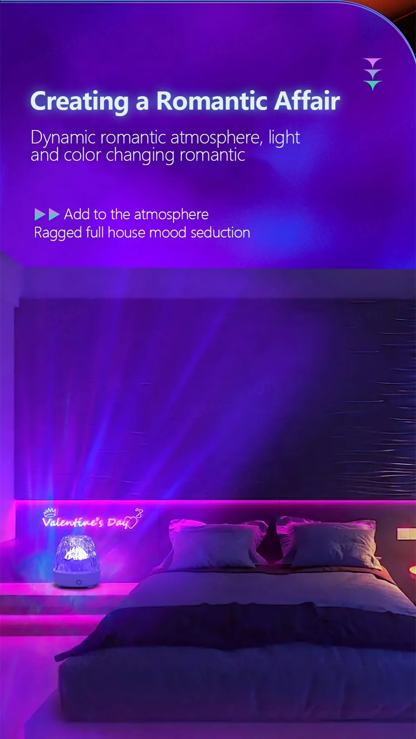 RGB Night Light with Dynamic Water Ripple Effect